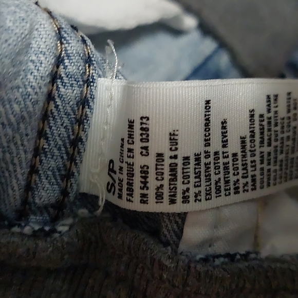 Jean jacket with sleeves light blue grey sleeves/hood size s/p - Picture 4 of 4